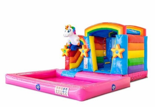 Springkussen Mini unicorn Splash met glijbaan